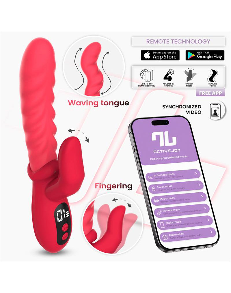 IY – Tingly – Vibrator mit Schwingfunktion und Fingeraufsatz, per App steuerbar – Rot