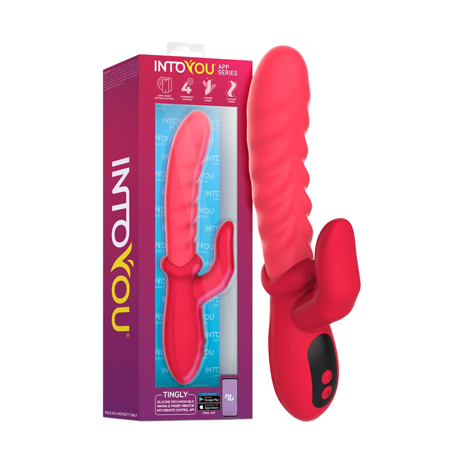 IY – Tingly – Vibrator mit Schwingfunktion und Fingeraufsatz, per App steuerbar – Rot