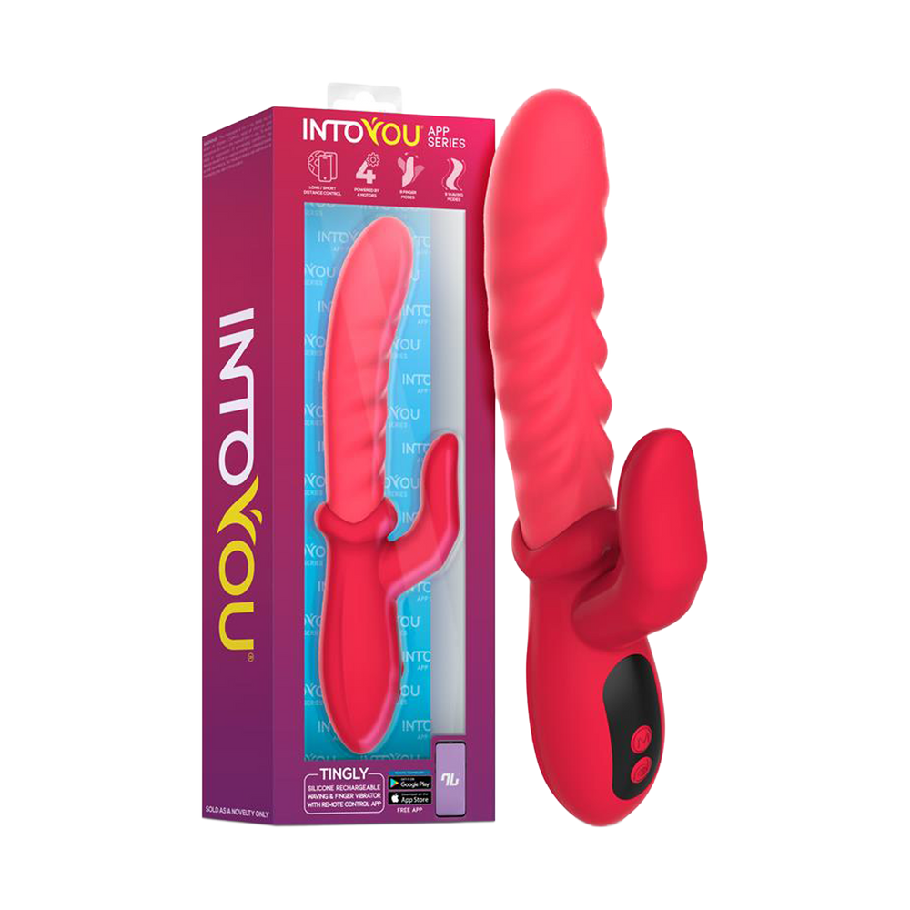 IY – Tingly – Vibrator mit Schwingfunktion und Fingeraufsatz, per App steuerbar – Rot