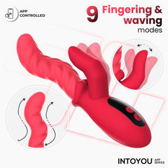 4: IY – Tingly – Vibrator mit Schwingfunktion und Fingeraufsatz, per App steuerbar – Rot