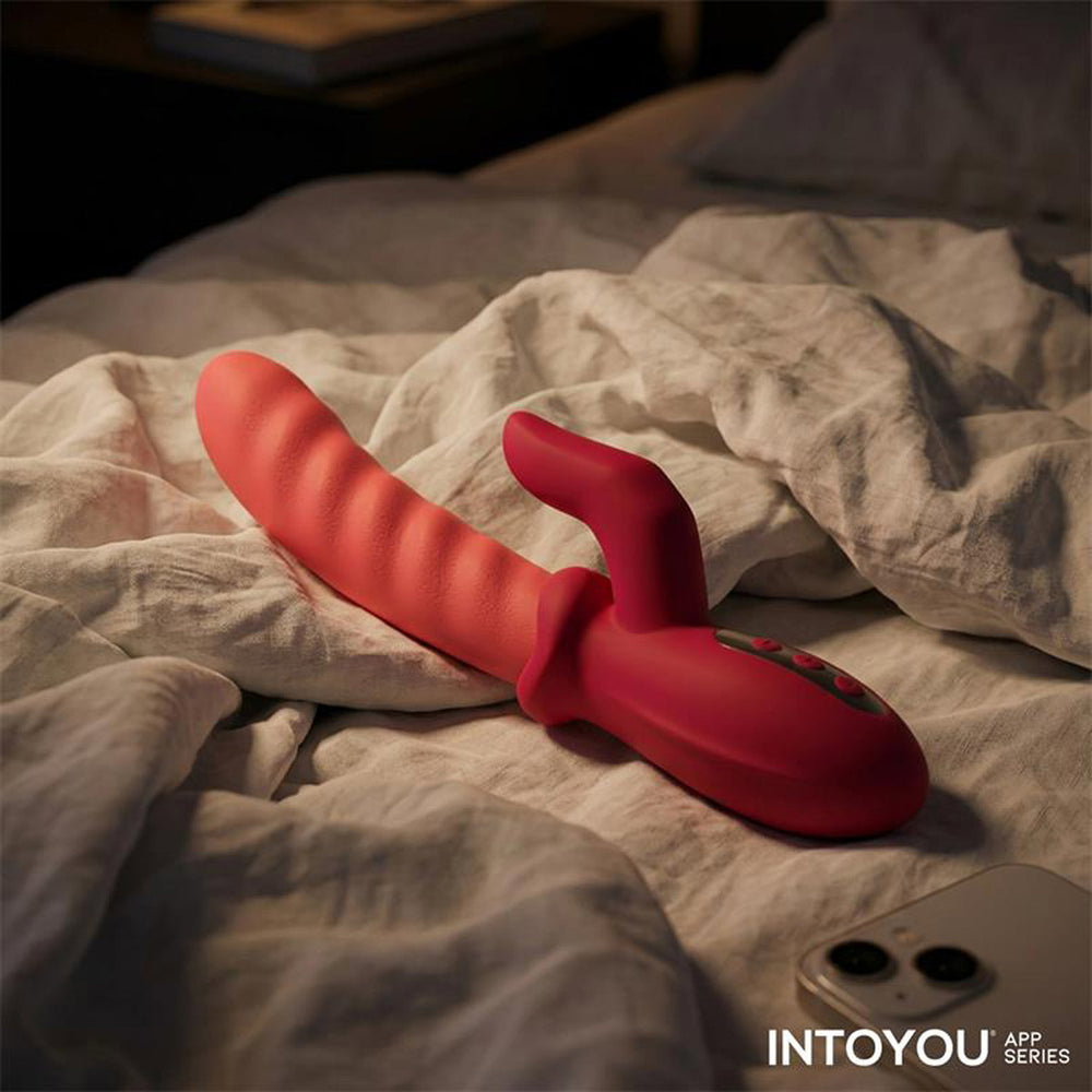 13: IY – Tingly – Vibrator mit Schwingfunktion und Fingeraufsatz, per App steuerbar – Rot