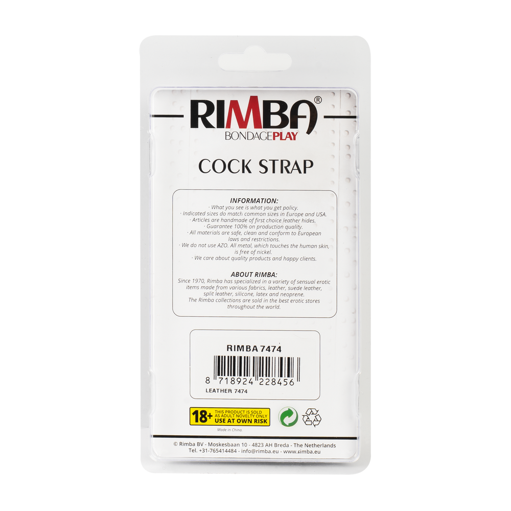 8: Rimba - Nappaleder Cockring mit auswechselbaren Metalring von 40 mm