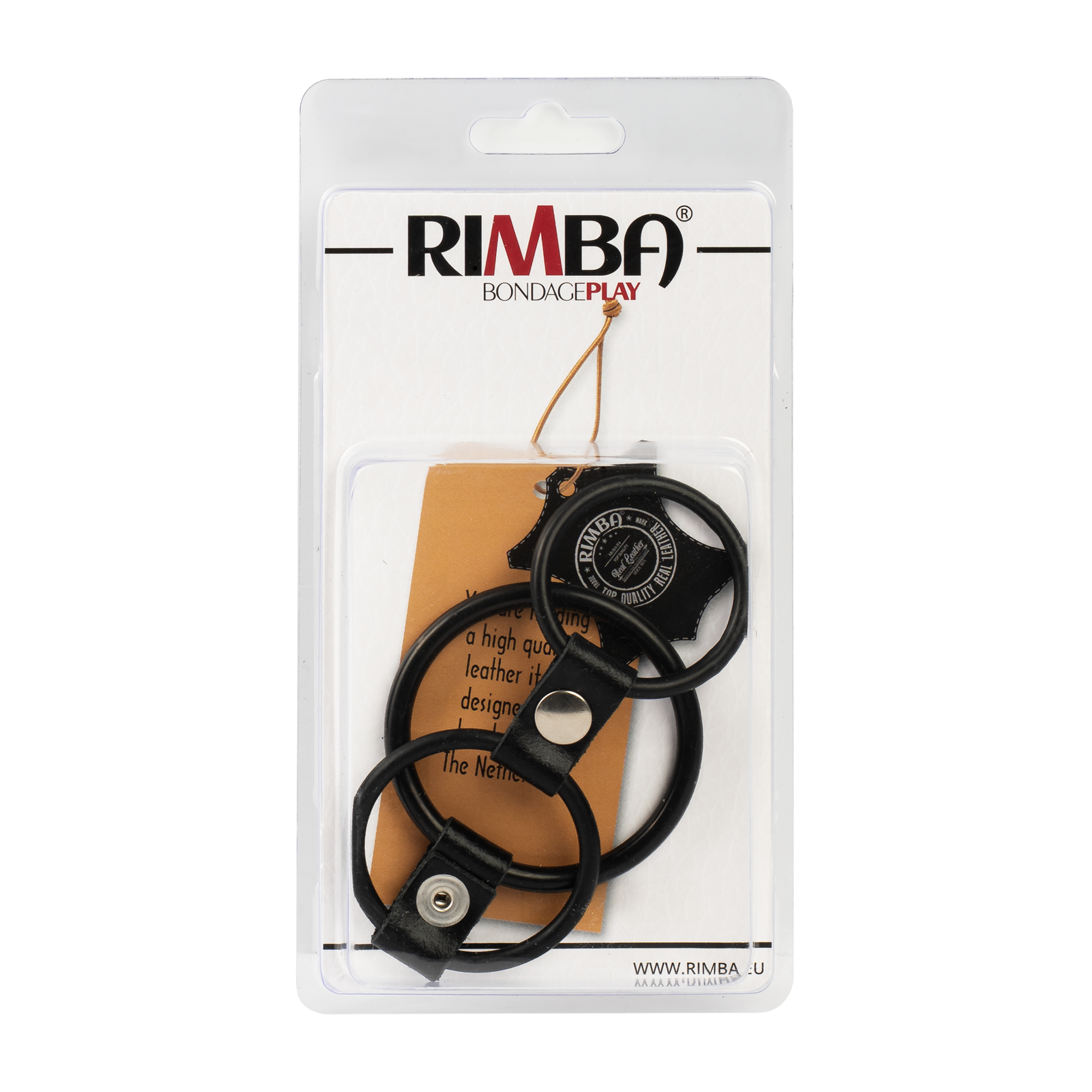 Rimba Bondage Play – Dreifacher Penisring aus Gummi – Schwarz