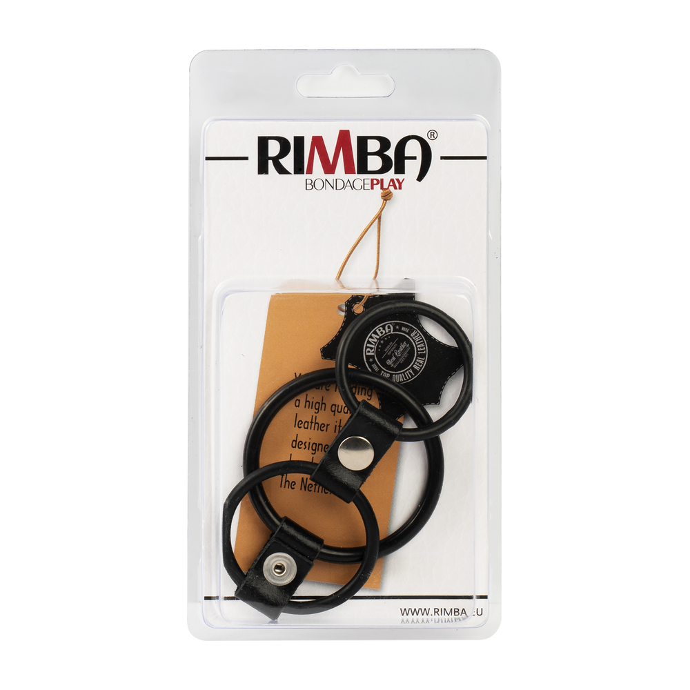 Rimba Bondage Play – Dreifacher Penisring aus Gummi – Schwarz