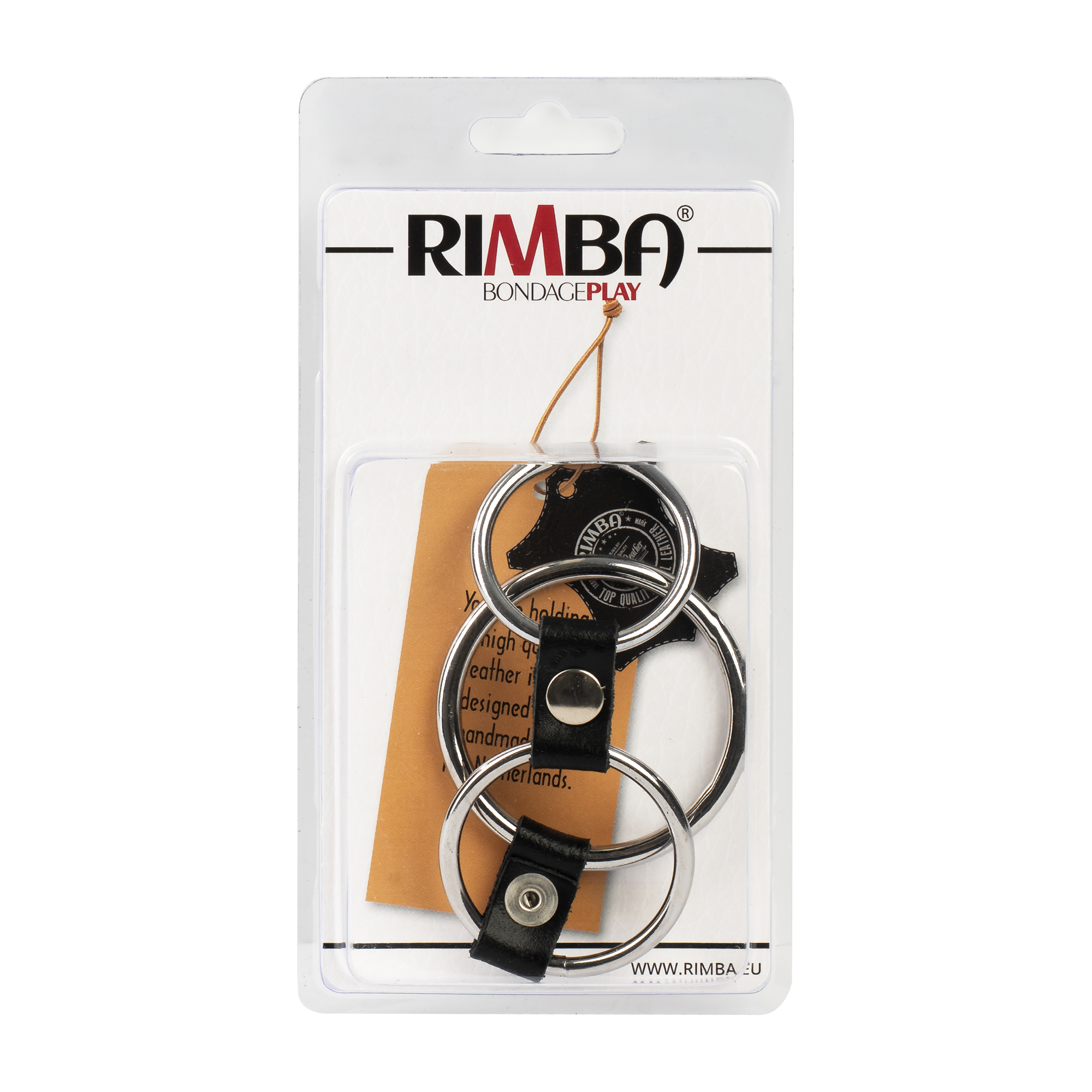 5: Rimba Bondage Play – Dreifacher Cockring aus Metall – Schwarz