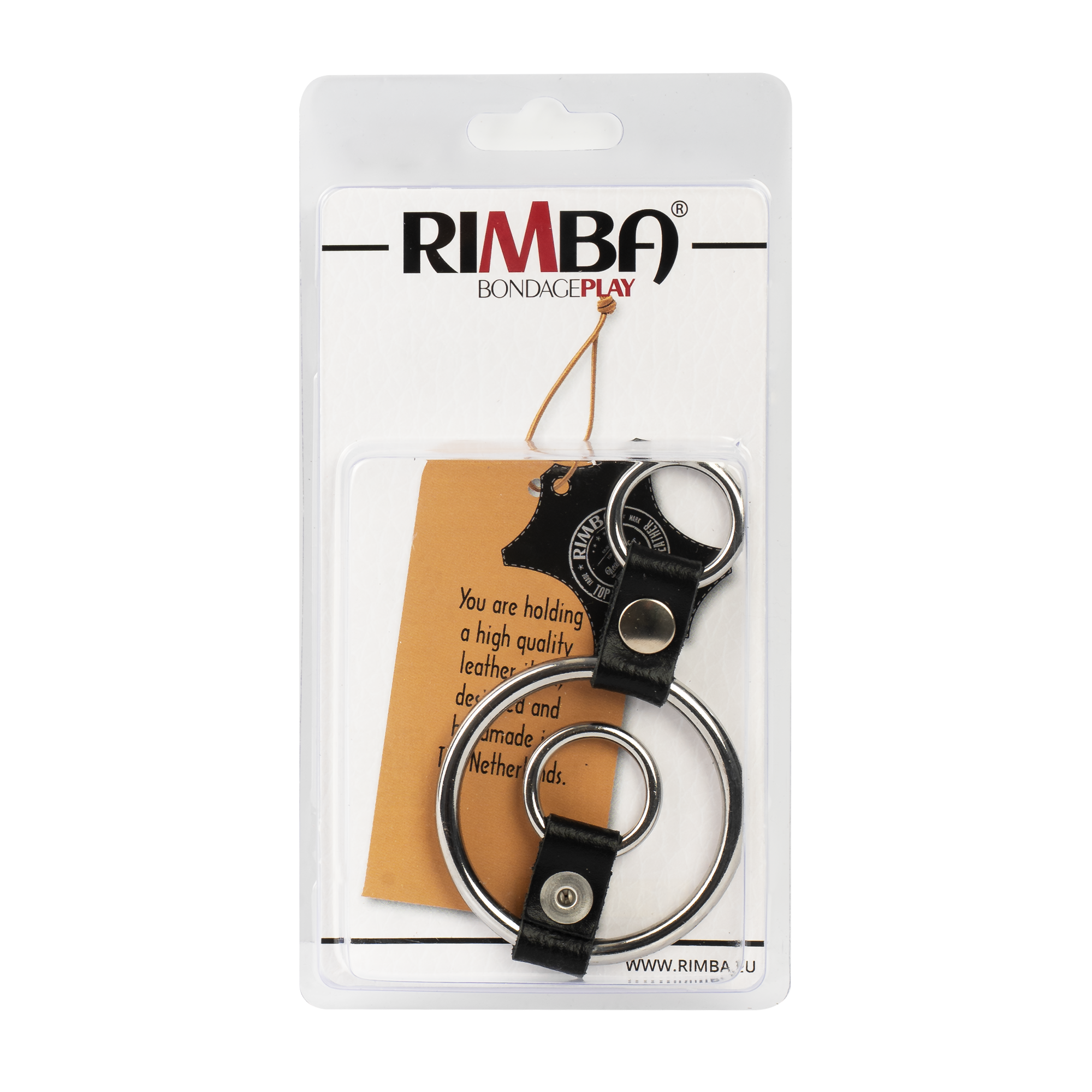 Rimba Bondage Play – Penisring mit Befestigungsringen – Silber & Schwarz
