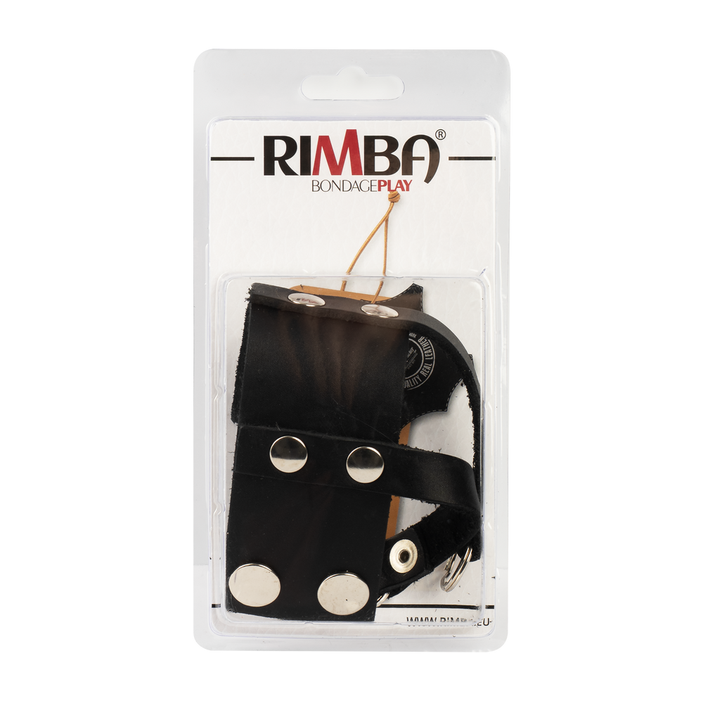 Rimba Bondage Play – Leder-Ballstretcher – Schwarz