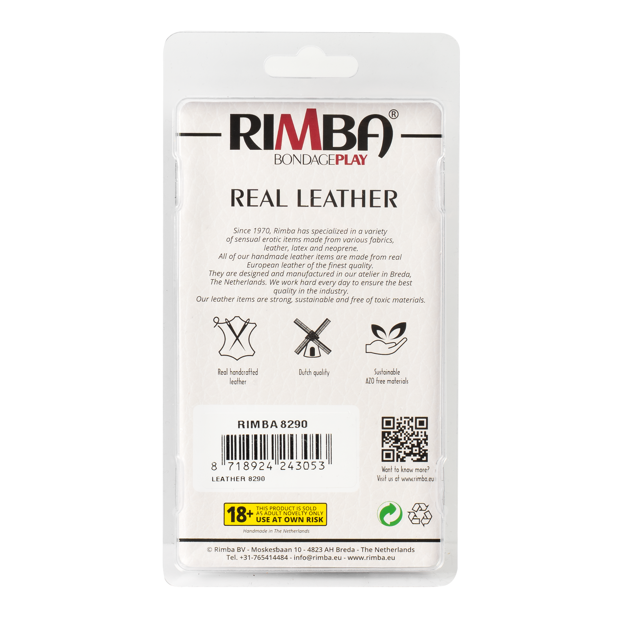 Rimba Bondage Play – Leder-Penisring mit Metall-O-Ring – Schwarz & Silber