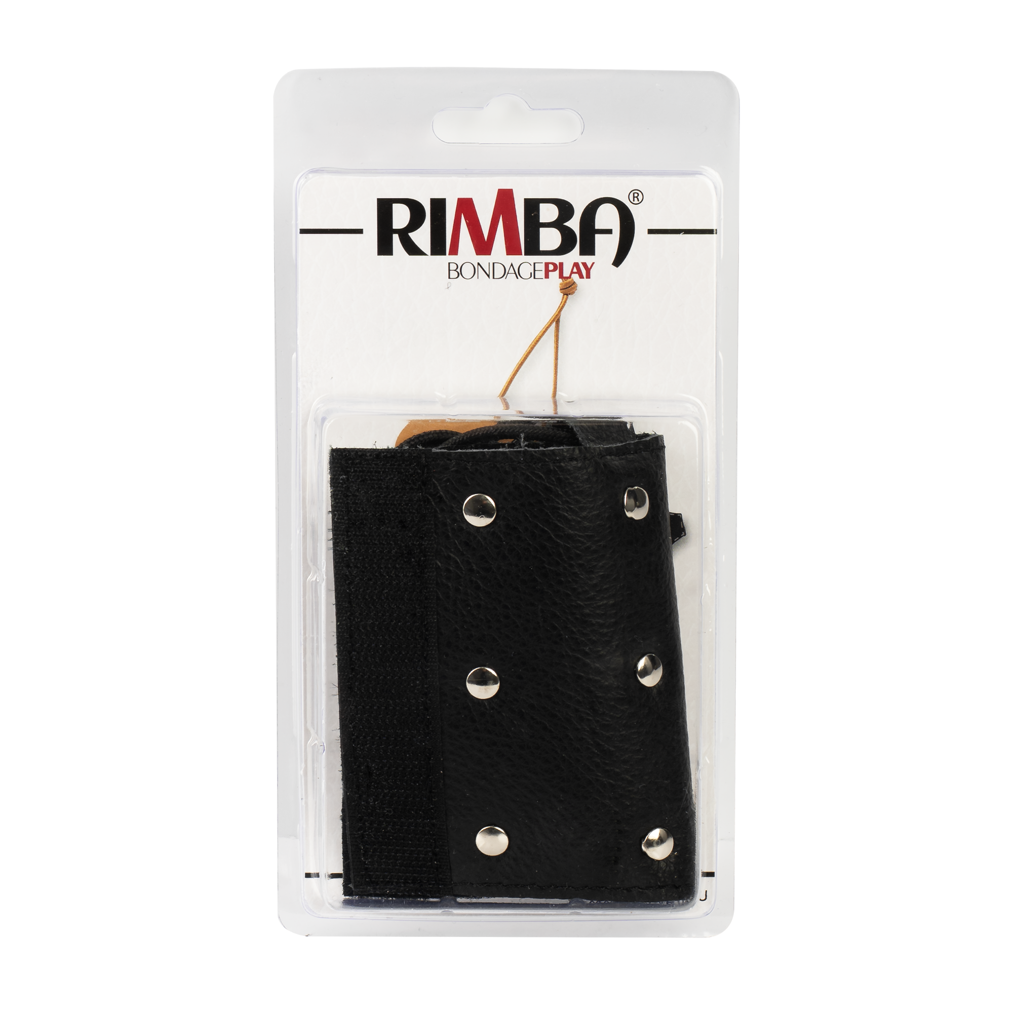 Rimba Bondage Play – Leder-Penishülle mit Nägeln – Schwarz