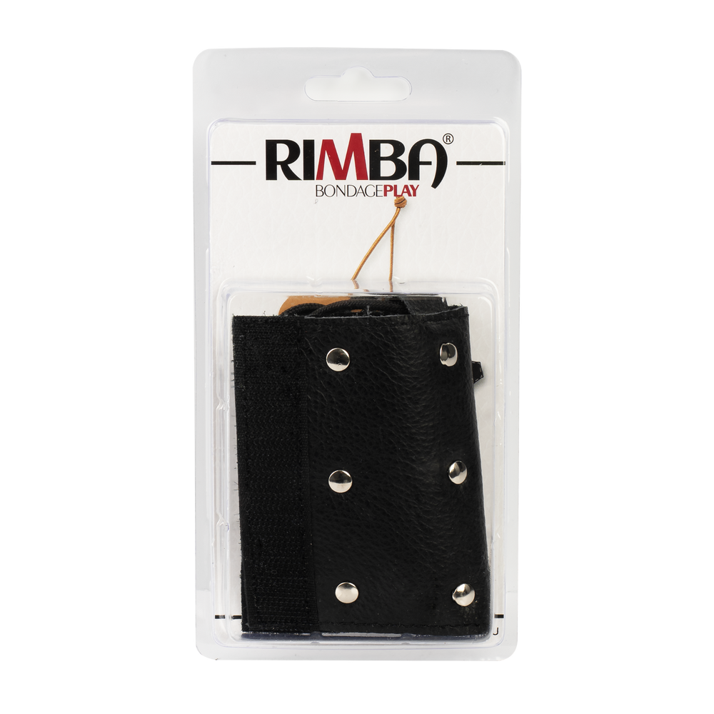 Rimba Bondage Play – Leder-Penishülle mit Nägeln – Schwarz