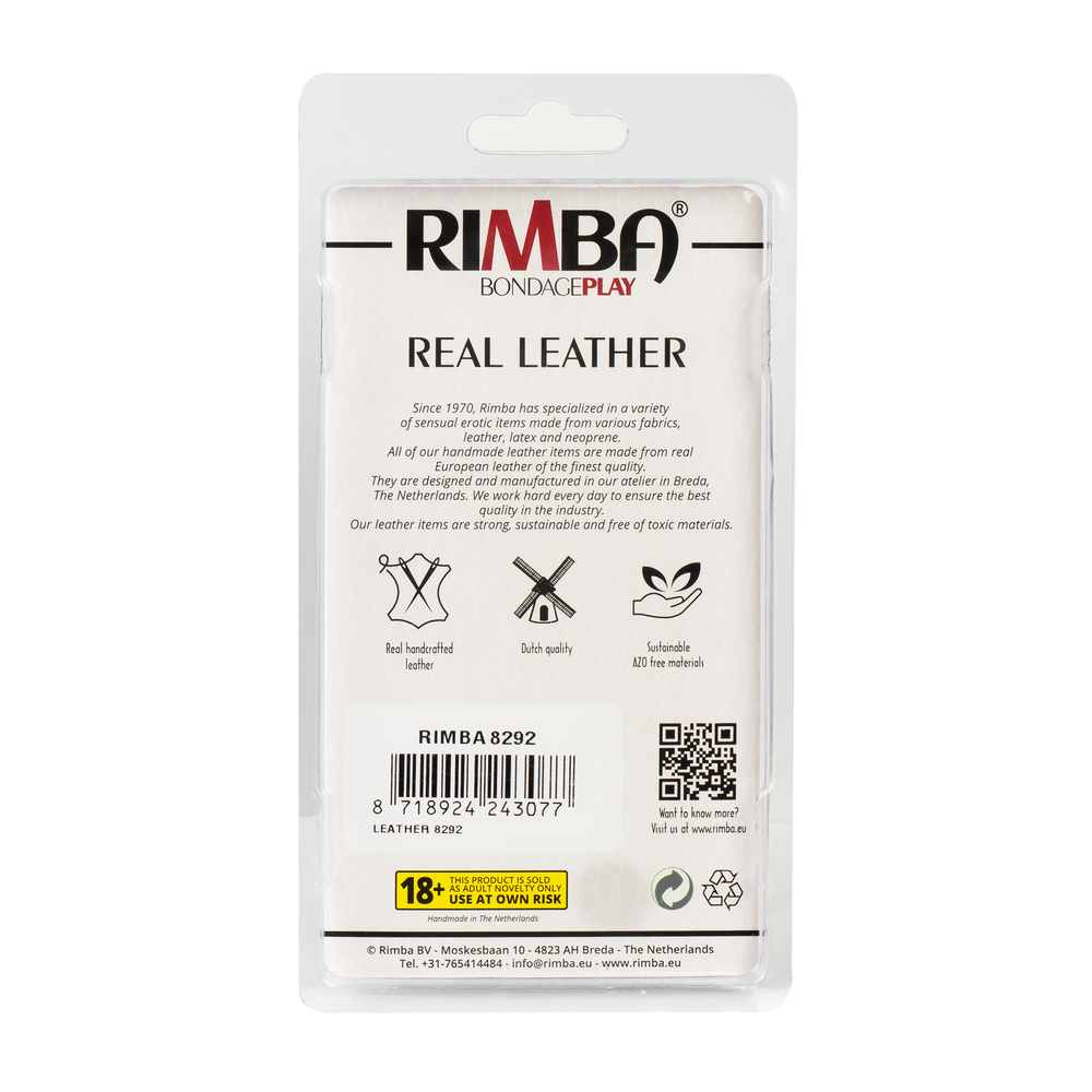 Rimba Bondage Play – Leder-Penishülle mit Nägeln – Schwarz