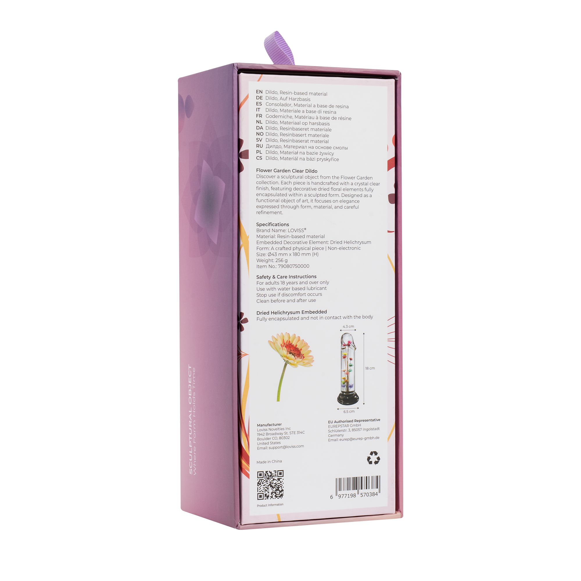 LOVISS – Helichrysum – Garden Flower Dildo Smooth – Transparent