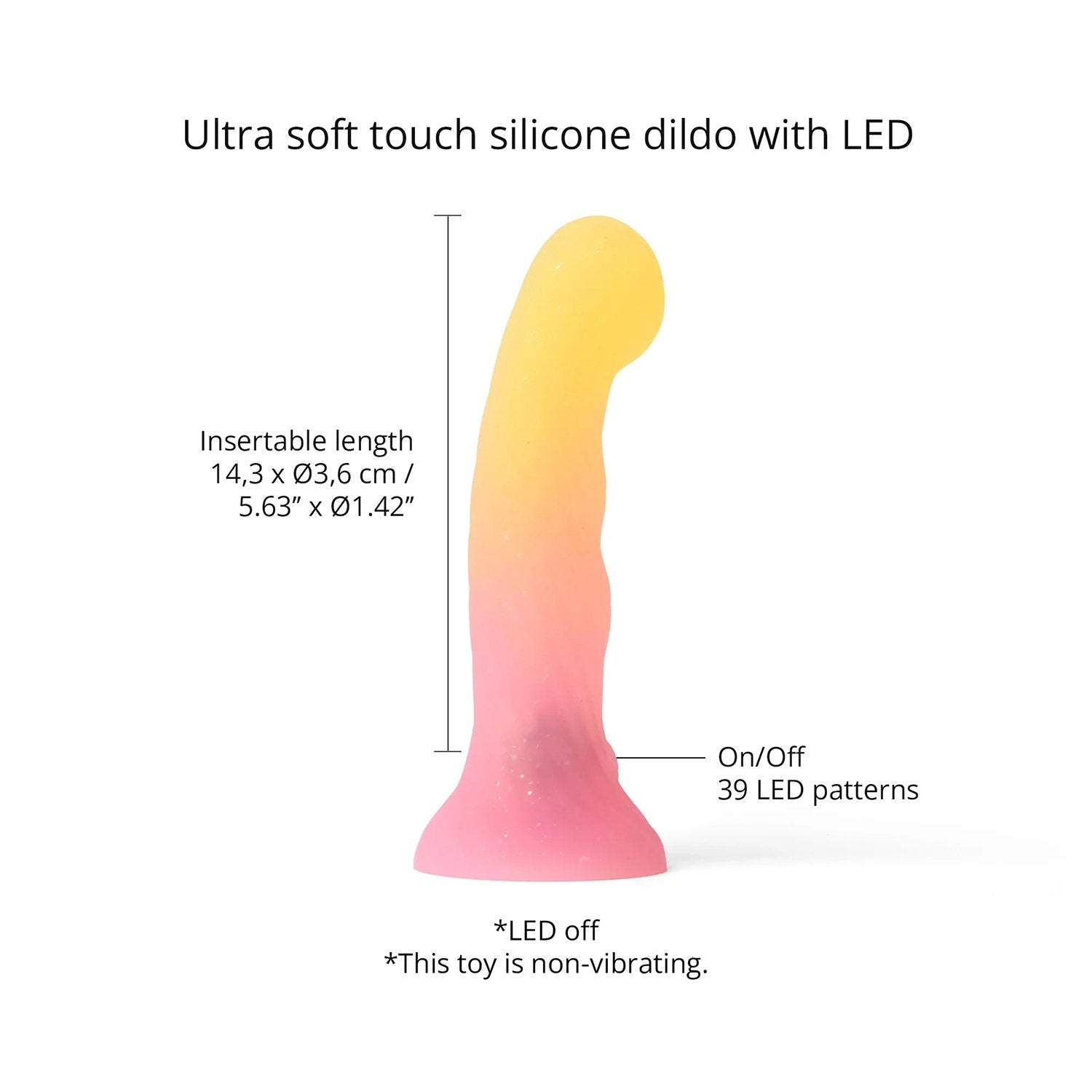 Love to Love – Sugar Bomb – Dildo mit LED – Rosa/Gelb