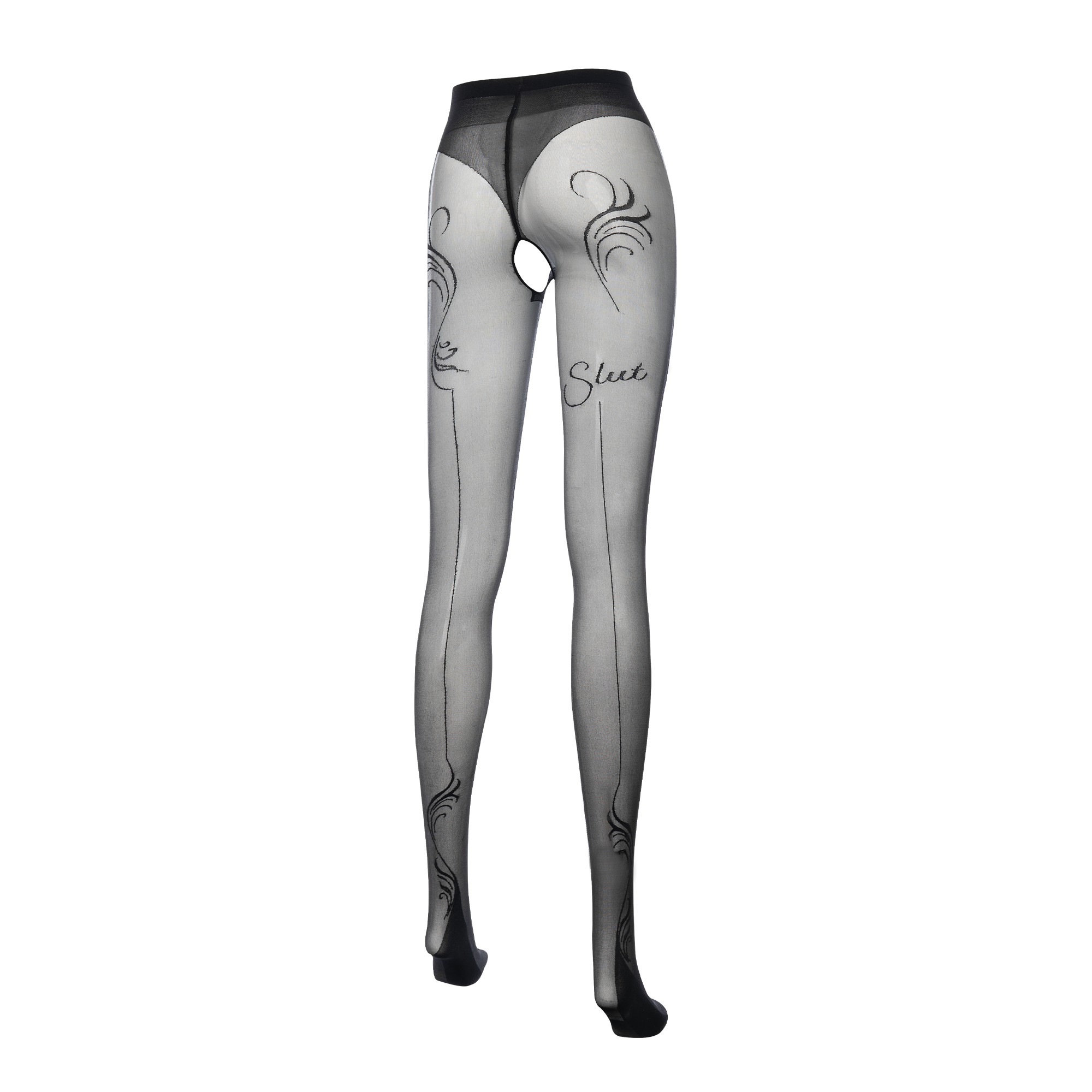 5: Amorable by Rimba - Slut- Strumpfhose mit offenem Schritt – 20 Denier – Schwarz