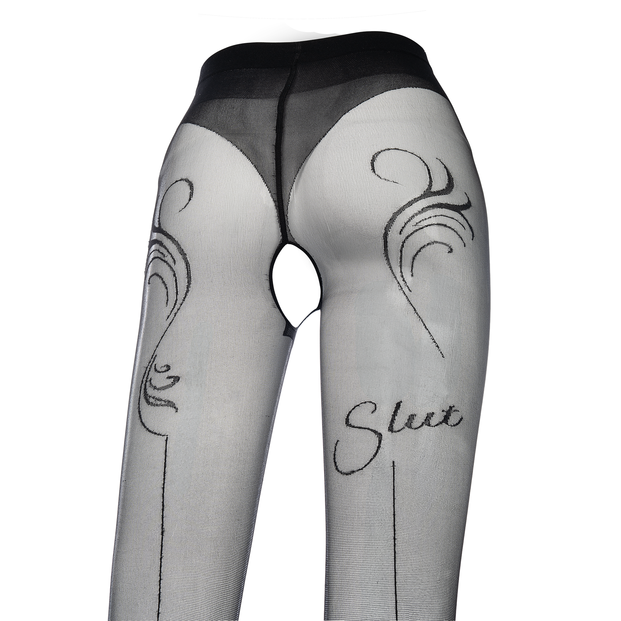 8: Amorable by Rimba - Slut- Strumpfhose mit offenem Schritt – 20 Denier – Schwarz