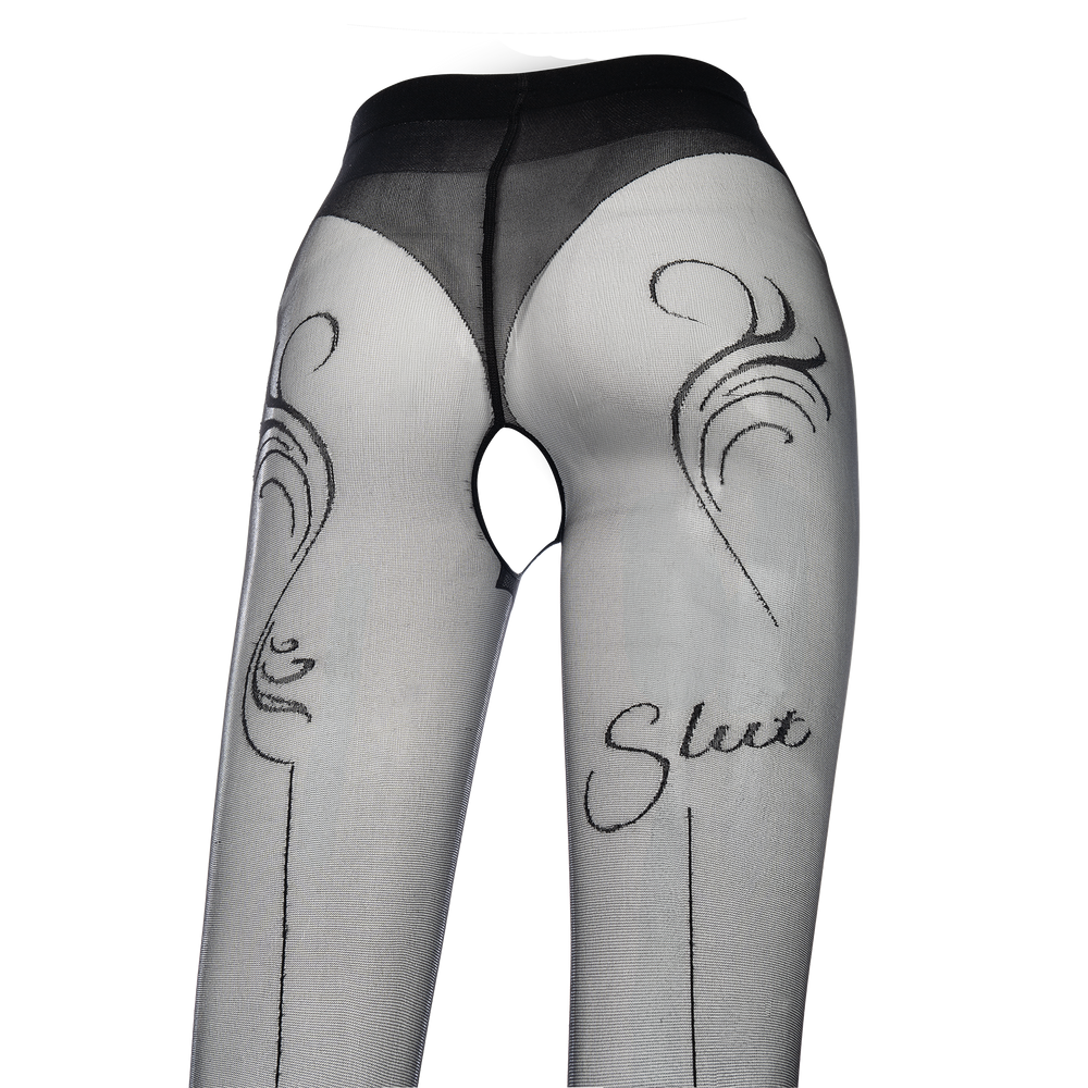 Amorable by Rimba - Slut- Strumpfhose mit offenem Schritt – 20 Denier – Schwarz