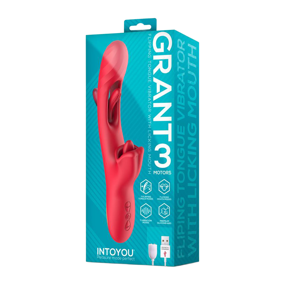 IY – Grant – Vibrator mit beweglicher Zunge und 360°-Leckfunktion – Rot