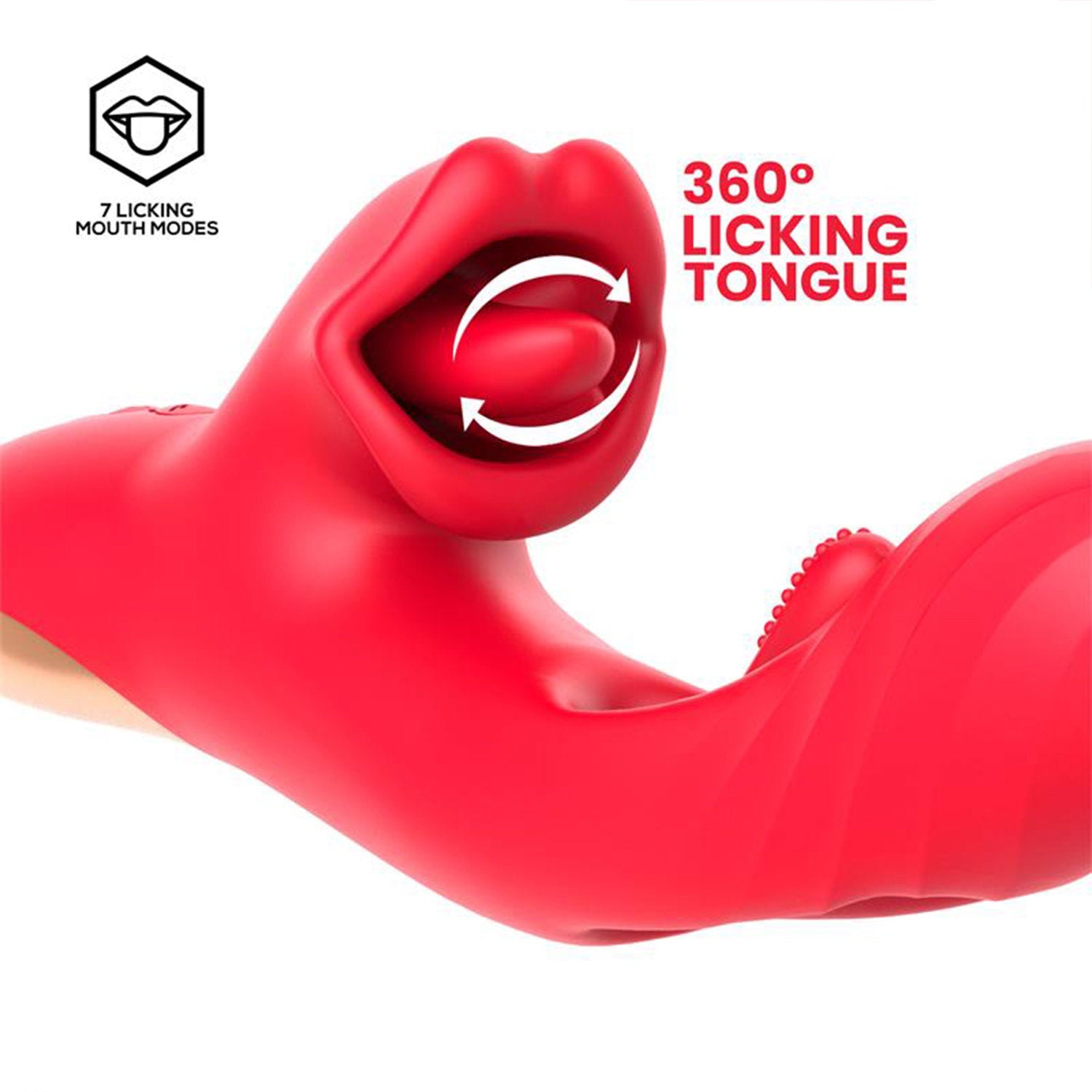 IY – Grant – Vibrator mit beweglicher Zunge und 360°-Leckfunktion – Rot