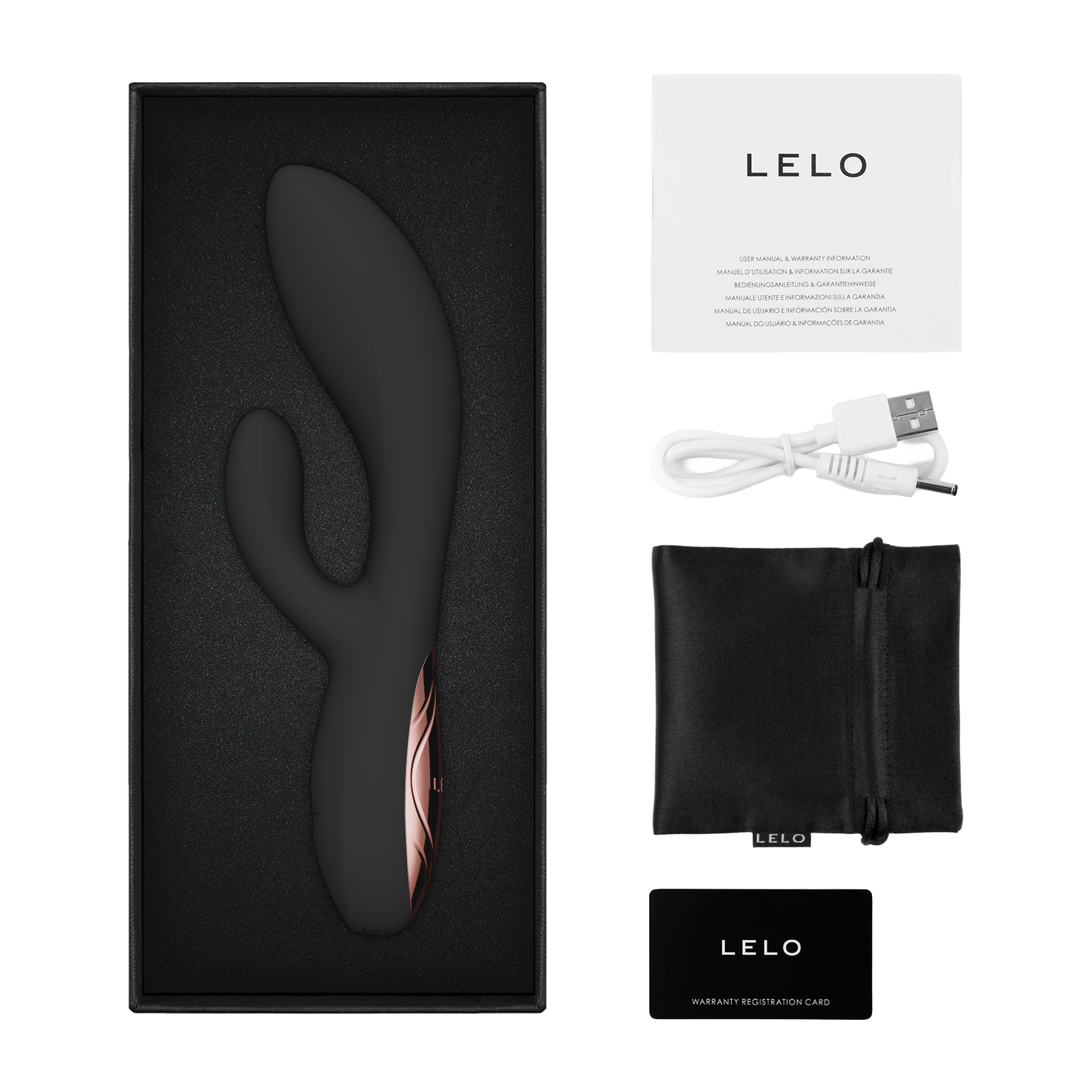 LELO – Ina Thrust – Rabbit-Vibrator mit Stoßfunktion – Schwarz