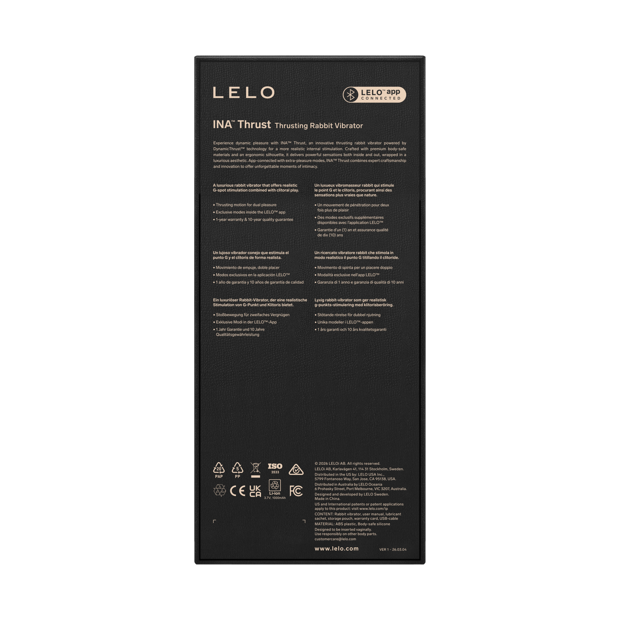 LELO – Ina Thrust – Rabbit-Vibrator mit Stoßfunktion – Lila