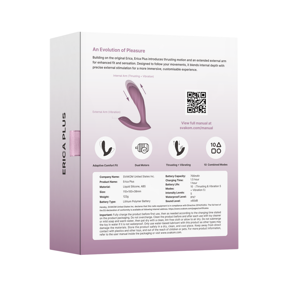 SVAKOM – Erica Plus – Tragbarer Stoßvibrator (mit App-Steuerung) – Rosa