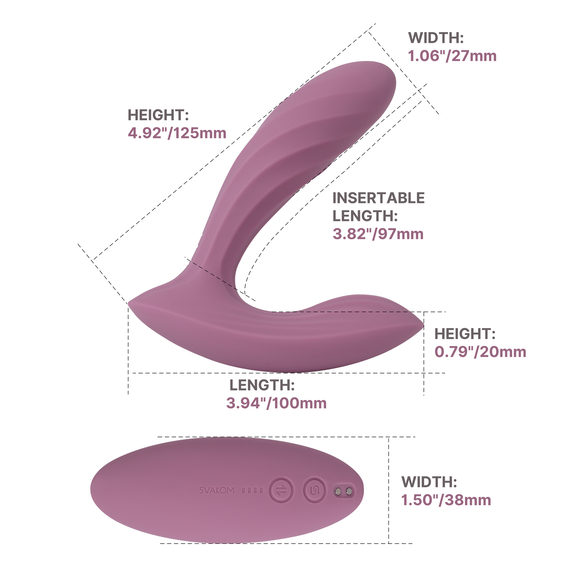 SVAKOM – Erica Plus – Tragbarer Stoßvibrator (mit App-Steuerung) – Rosa
