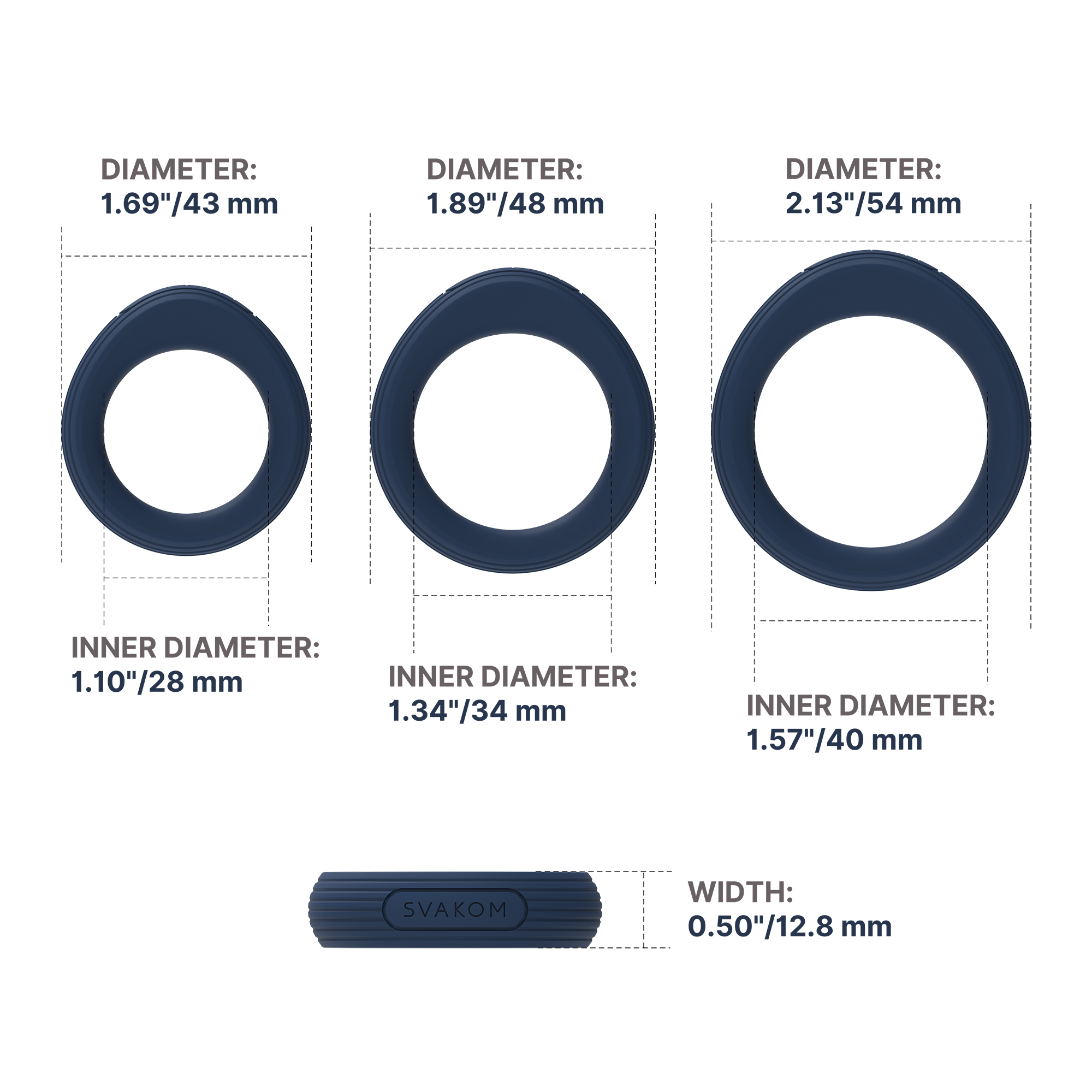 SVAKOM – Triooo – Penisring-Set – Blau