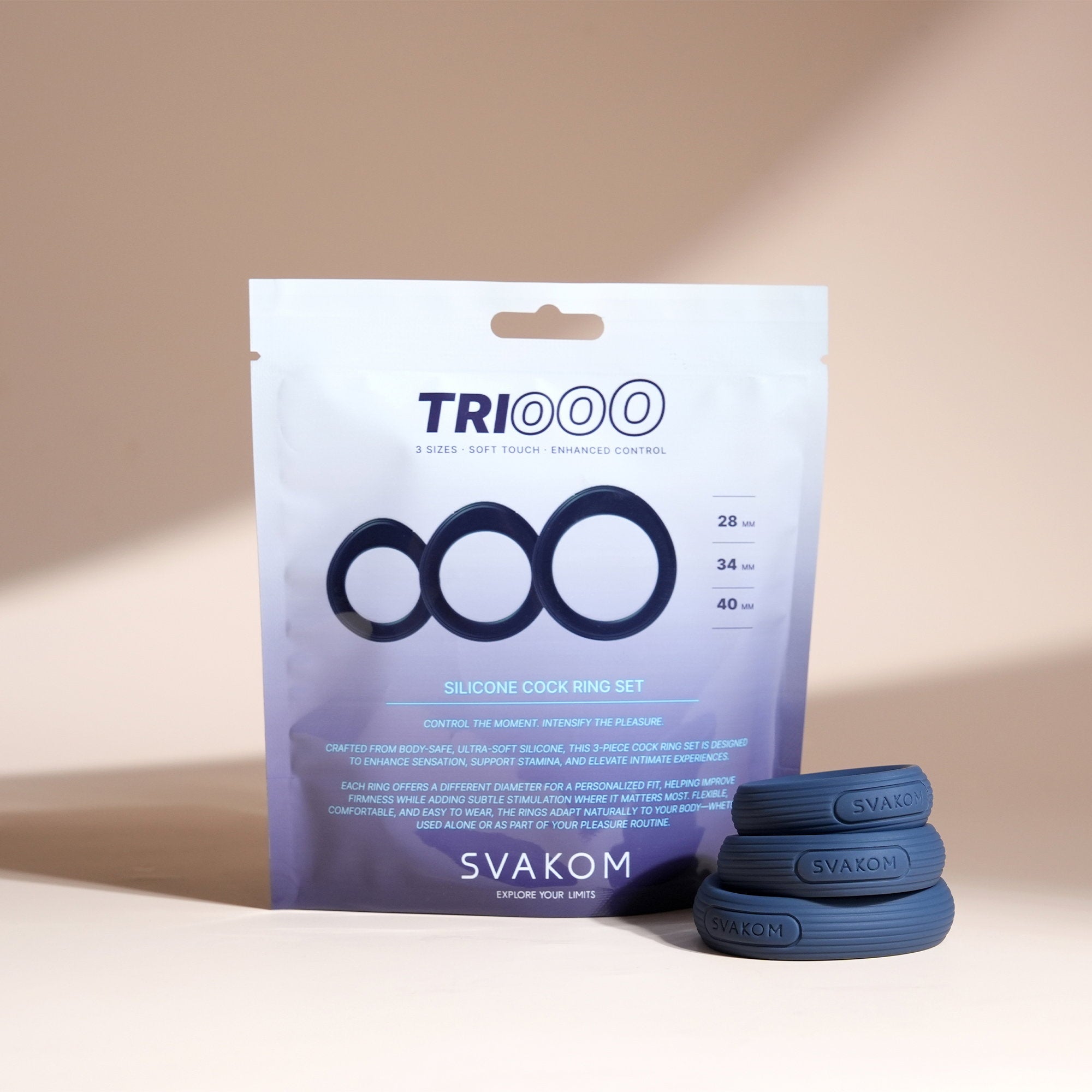 SVAKOM – Triooo – Penisring-Set – Blau