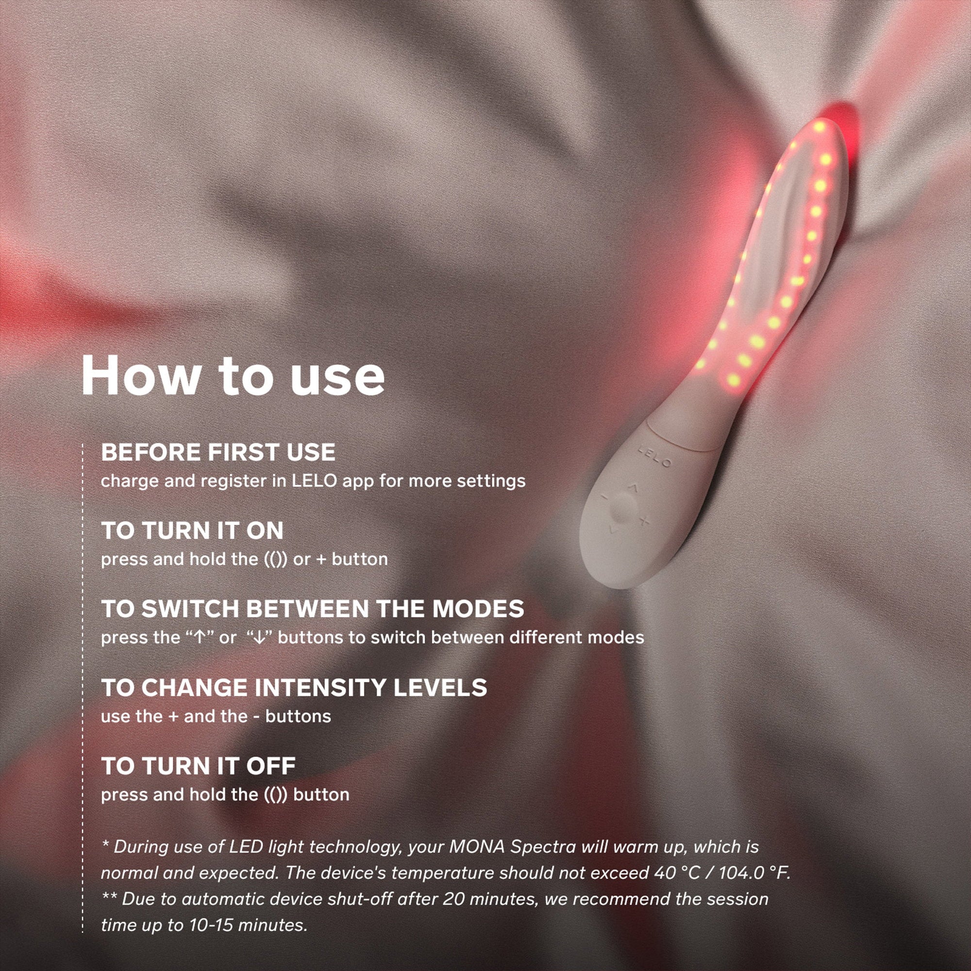 LELO – Mona Spectra – Wellness-Massagegerät mit Rotlichttherapie – Weiß