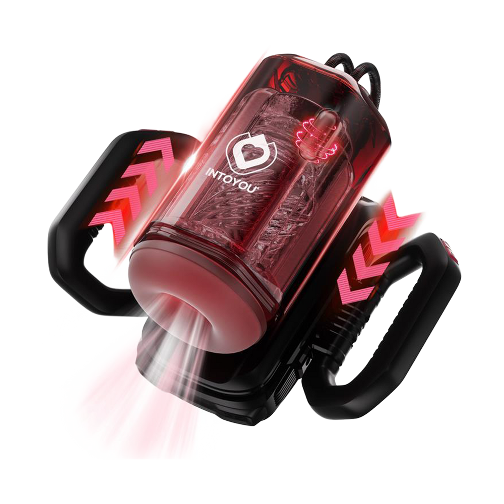 IY – Vexor – 3-in-1-Masturbator für Männer: Saugen, Stoßen & Vibration – Schwarz/Rot