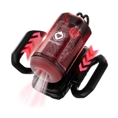 IY – Vexor – 3-in-1-Masturbator für Männer: Saugen, Stoßen & Vibration – Schwarz/Rot