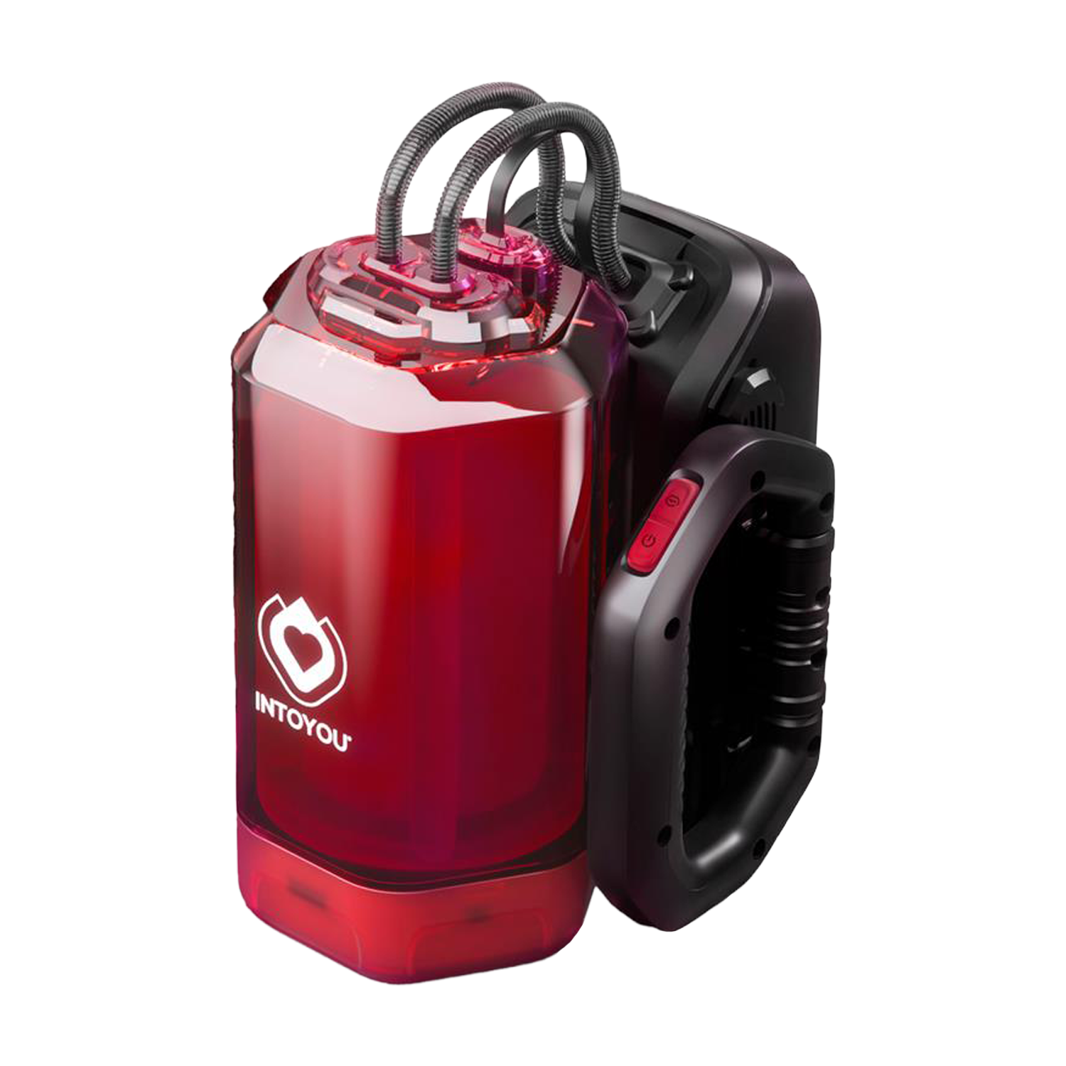 IY – Vexor – 3-in-1-Masturbator für Männer: Saugen, Stoßen & Vibration – Schwarz/Rot