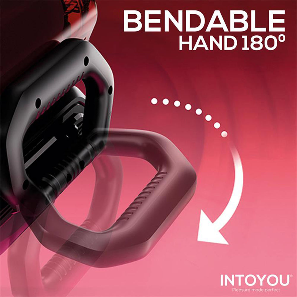 IY – Vexor – 3-in-1-Masturbator für Männer: Saugen, Stoßen & Vibration – Schwarz/Rot