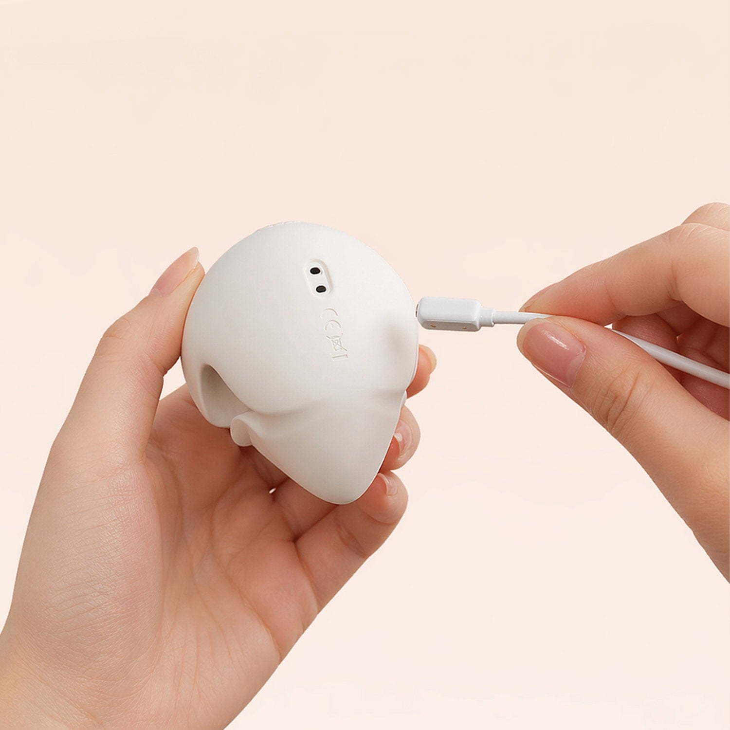 ZALO – Mochi – Vibrationsmassagegerät mit zwei Köpfen und App-Steuerung – Elfenbeinweiß