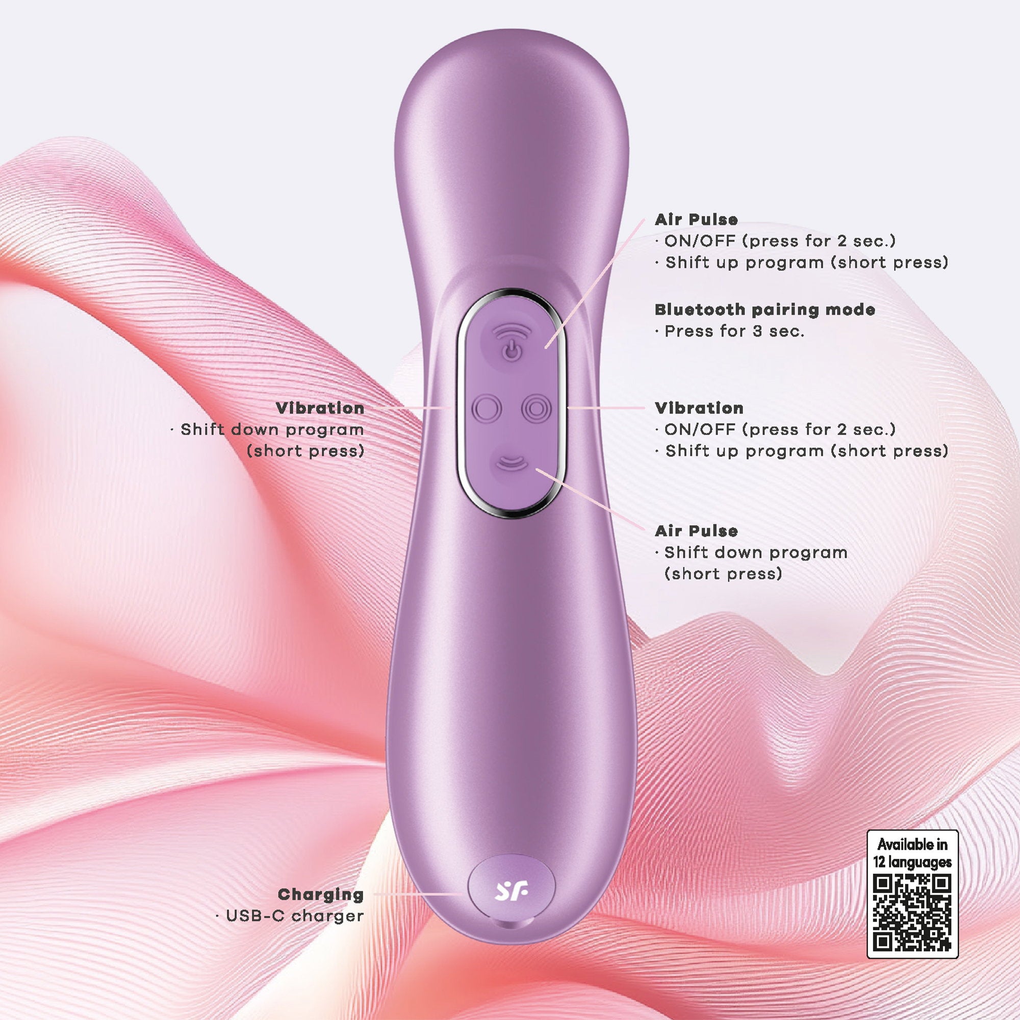 Satisfyer - Pro 2 Generation 4 - Double Air Pulse Vibrator (with App Control) - Amethyst Violet