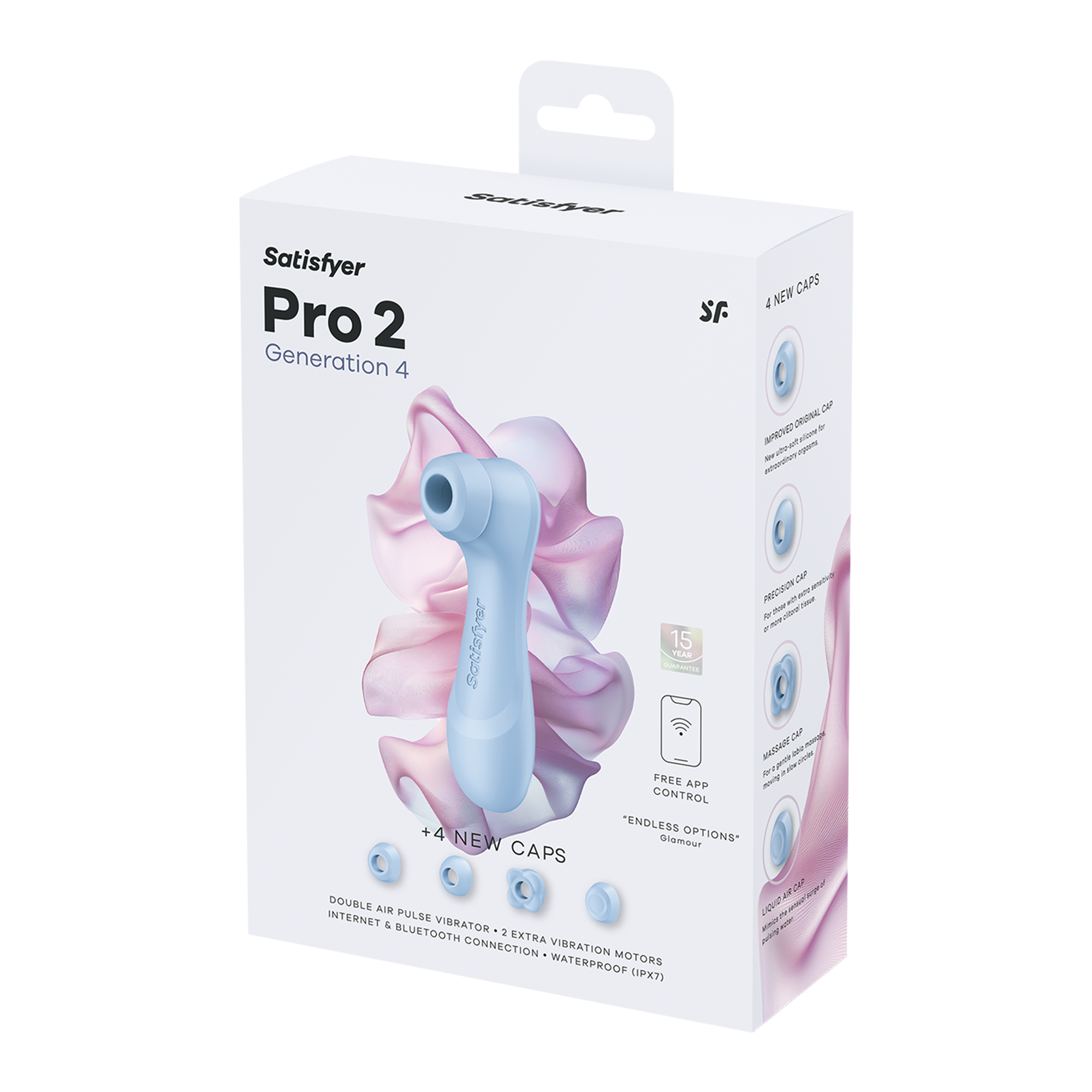 Satisfyer - Pro 2 Generation 4 - Double Air Pulse Vibrator (with App Control) - Serene Blue
