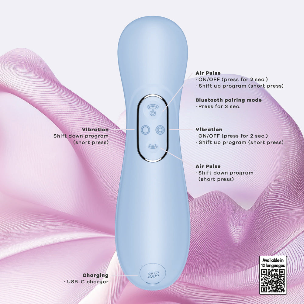 Satisfyer - Pro 2 Generation 4 - Double Air Pulse Vibrator (with App Control) - Serene Blue