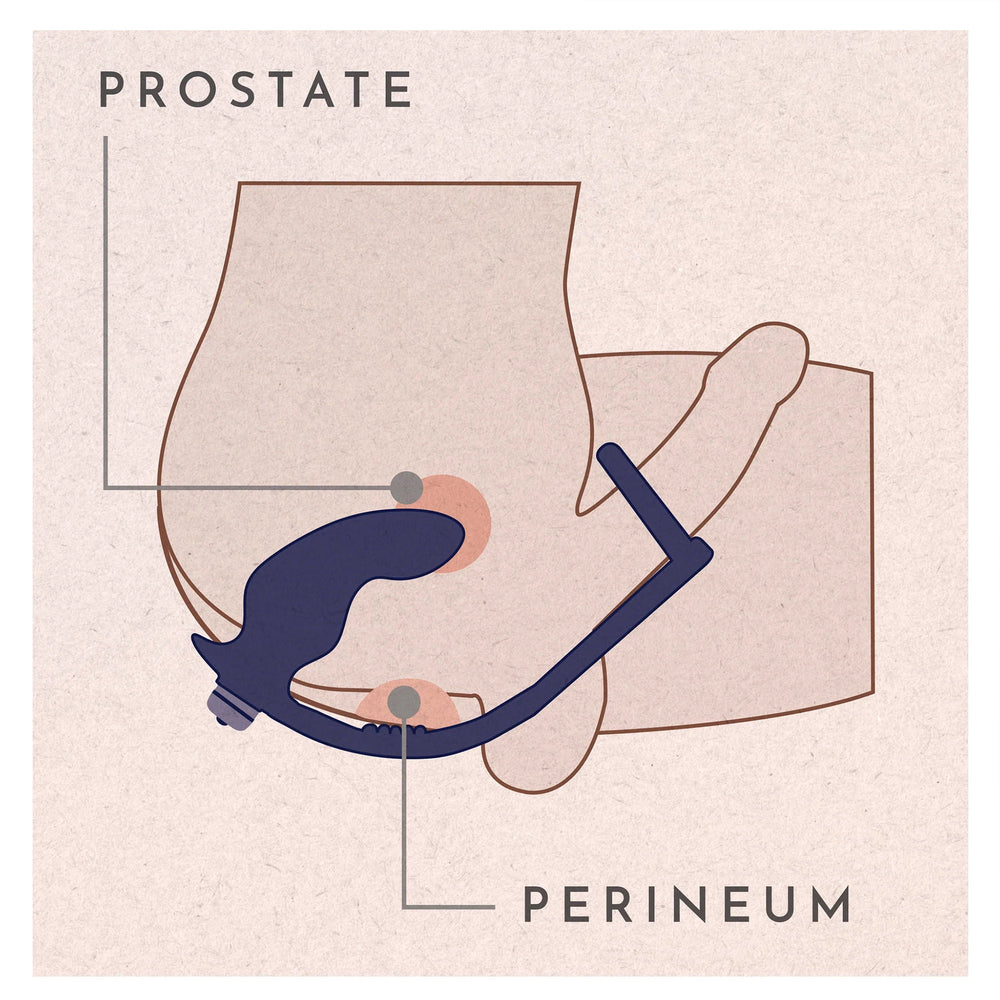 Rocks-Off Nova Zenturian – Prostata-Plug mit Penis- und Hodenringen – Blau
