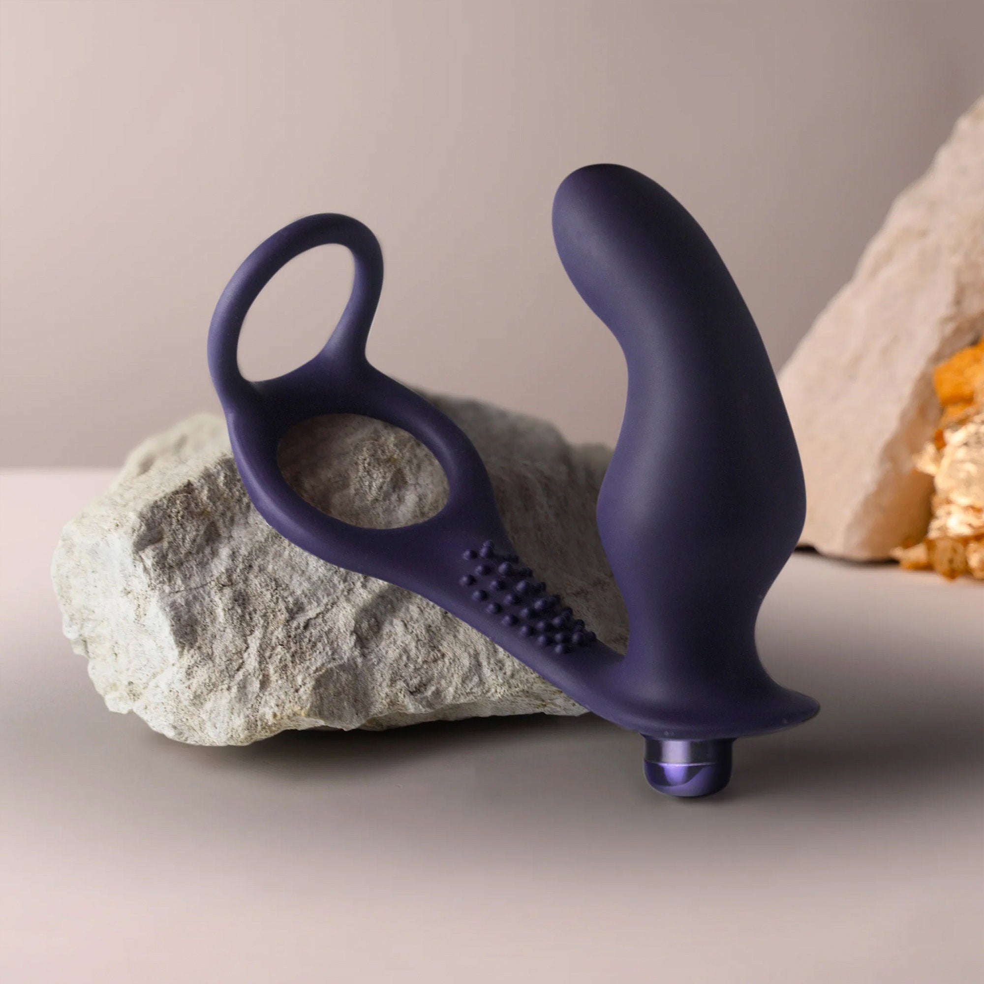 Rocks-Off Nova Zenturian – Prostata-Plug mit Penis- und Hodenringen – Blau