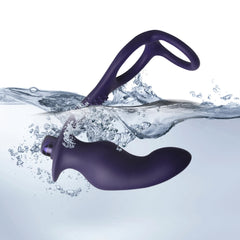 Rocks-Off Nova Zenturian – Prostata-Plug mit Penis- und Hodenringen – Blau