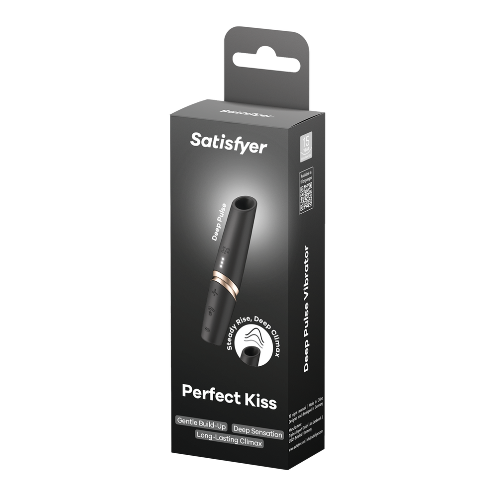 3: Satisfyer - Perfect Kiss - 3D Air Pulse Lippenstift Vibrator - Schwarz