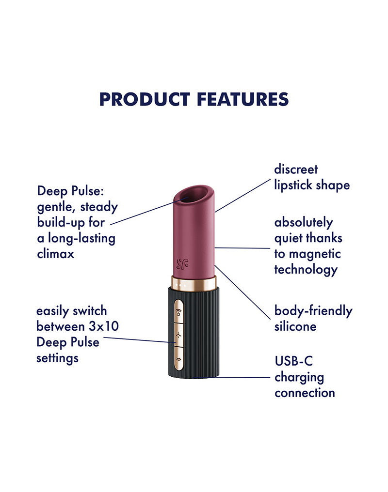 4: Satisfyer - Deep Kiss - 3D Air Pulse Lippenstift Vibrator - Schwarz