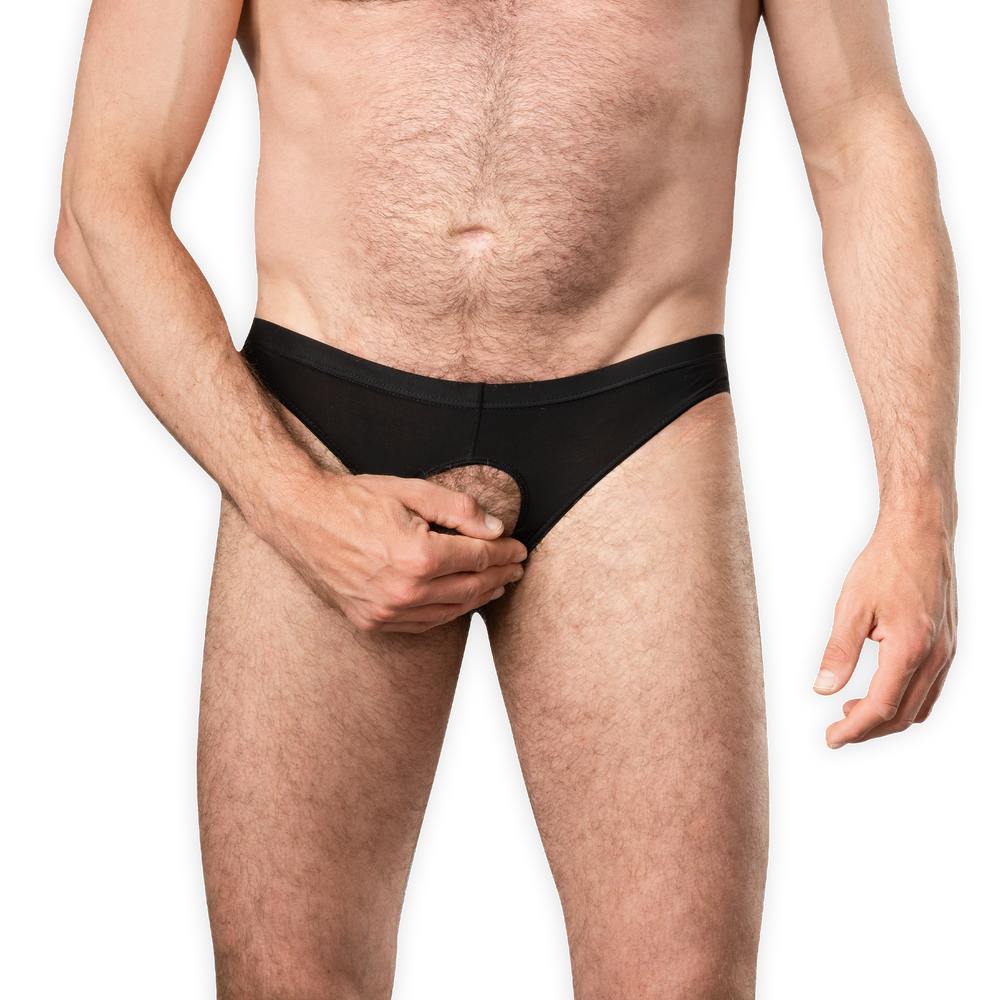 Amorable by Rimba – Slip mit offenem Schritt – Einheitsgröße – Schwarz