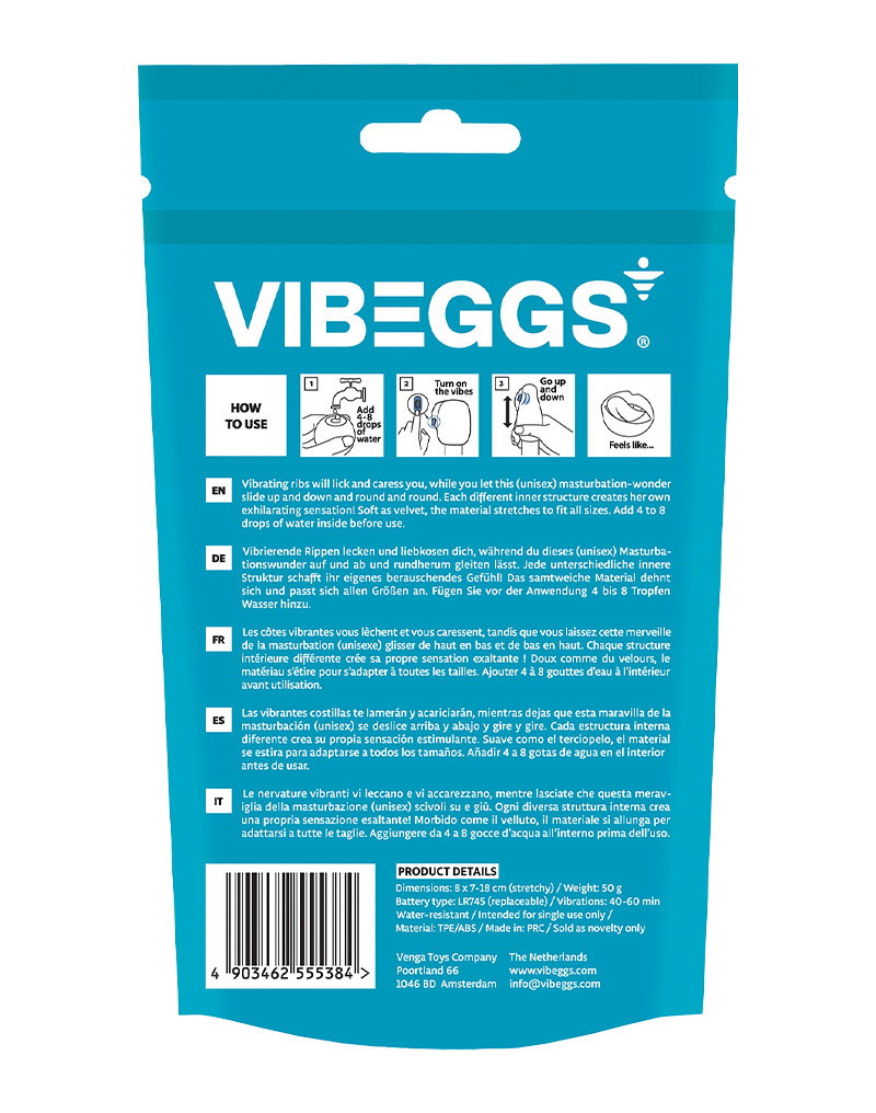 VIBEGGS - Twisty Tongues - Vibrierende Masturbationshülle - Weiß