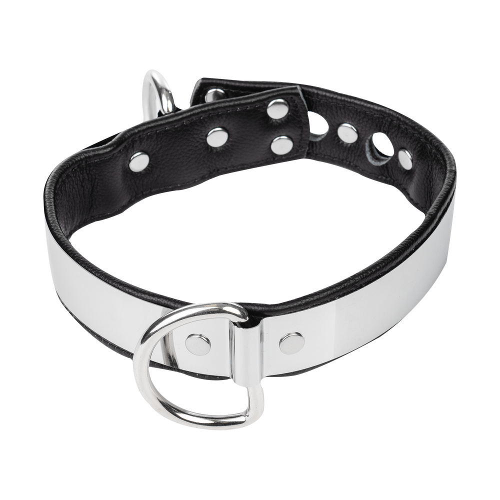 Rimba - Leder halsband mit metal und  Vorhängeschloss