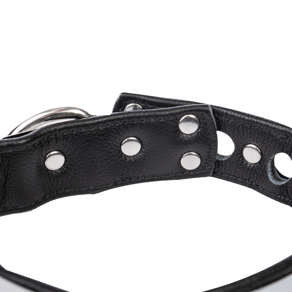 Rimba - Leder halsband mit metal und  Vorhängeschloss