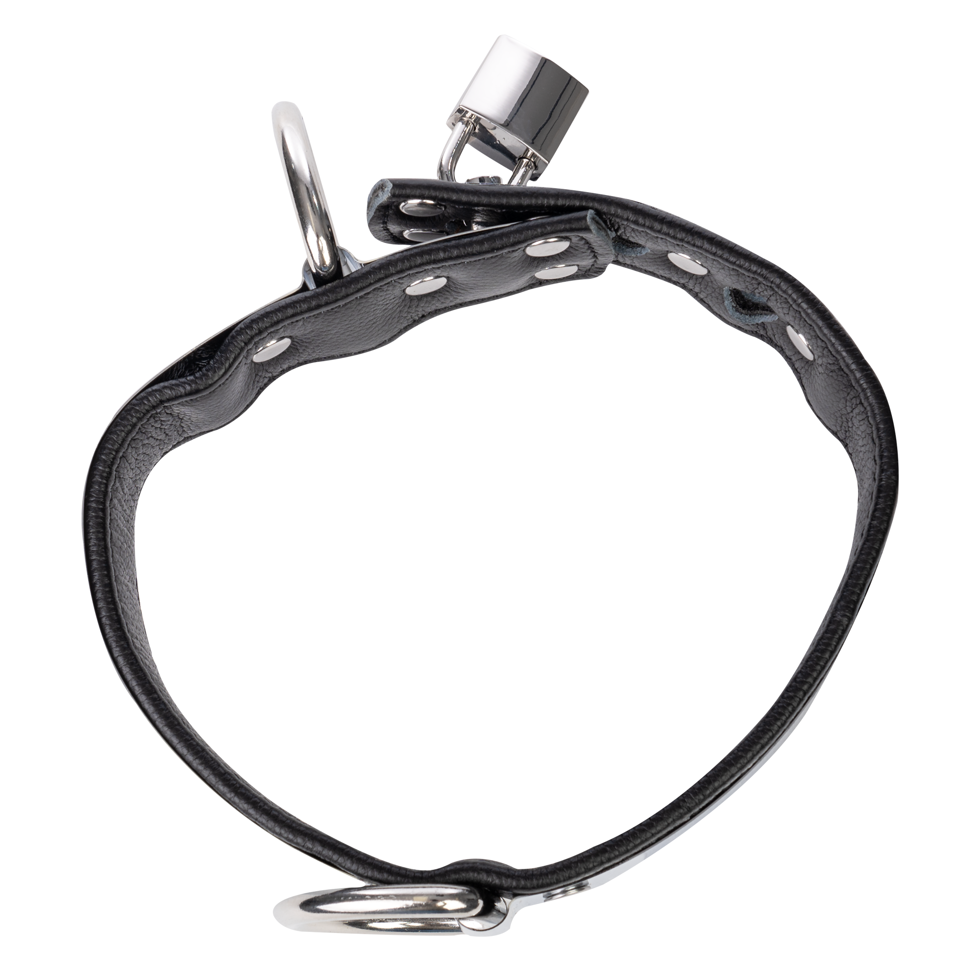 Rimba - Leder halsband mit metal und  Vorhängeschloss