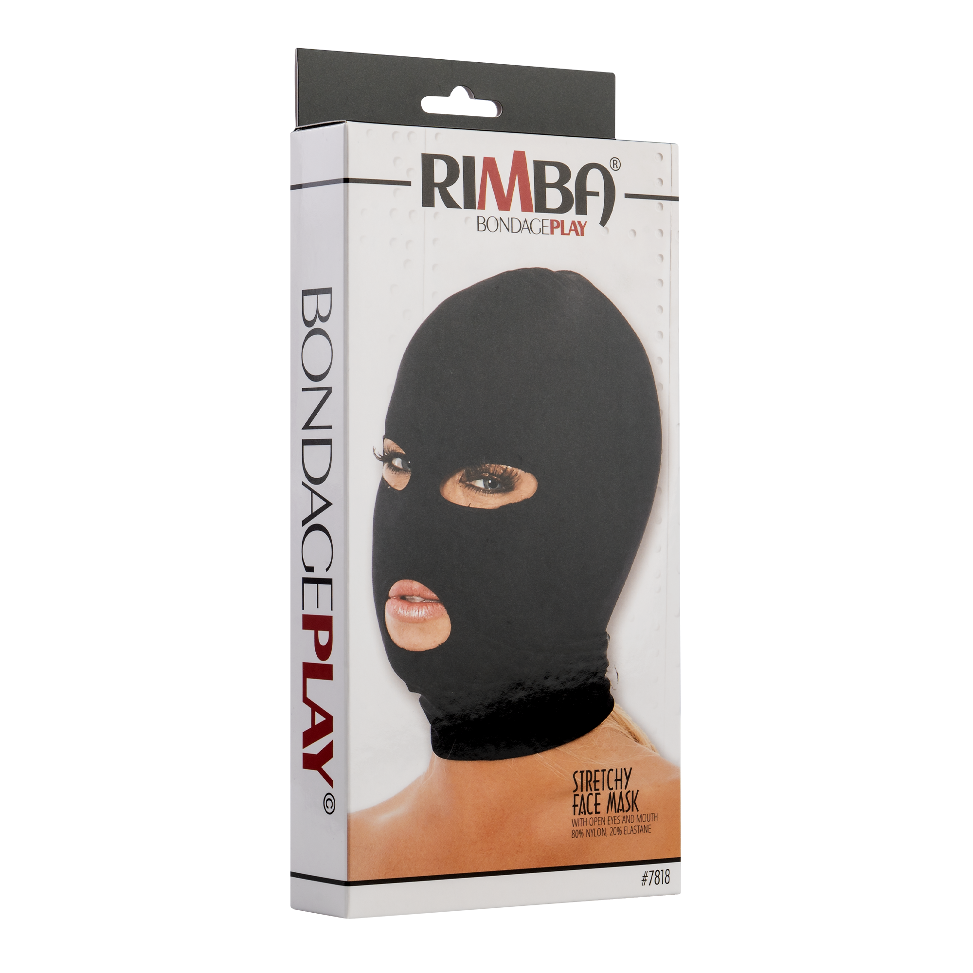 Rimba - Kopfmaske aus Stretchstoff mit Augen und Mund offen
