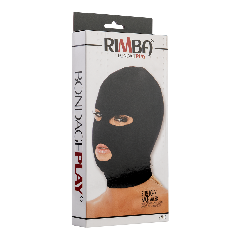 Rimba - Kopfmaske aus Stretchstoff mit Augen und Mund offen