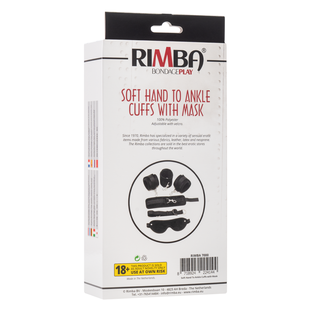 7: Rimba - Soft bondage Set mit Velkroband und maske, 6 teilig
